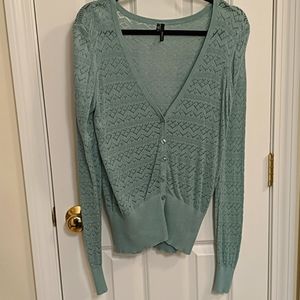XL Maurice Teal Lace Cardigan